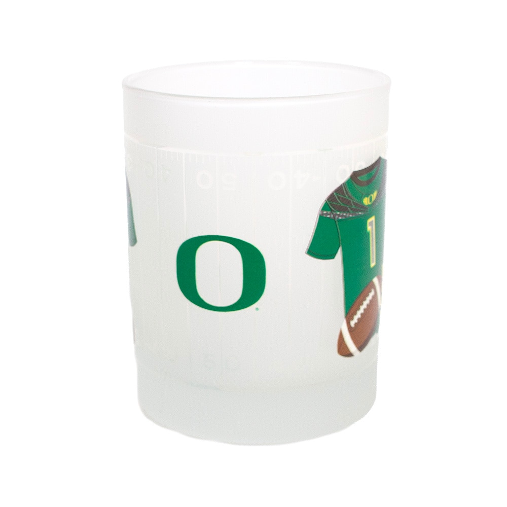 Classic Oregon O, O Wings, RFSJ, Inc., Cocktails & Wine, Glass, Home & Auto, Football, Frosted, 14 ounce, Rocks style, 959087